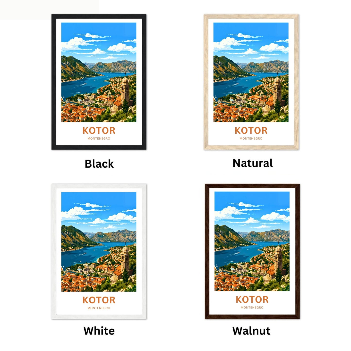 Kotor Travel Poster -   Montenegro Captivating Town View