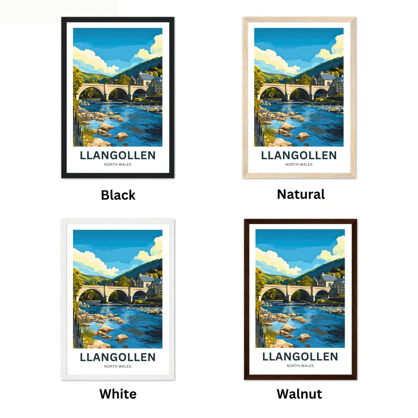 Llangollen Travel Poster - Bridge to the Welsh Hills