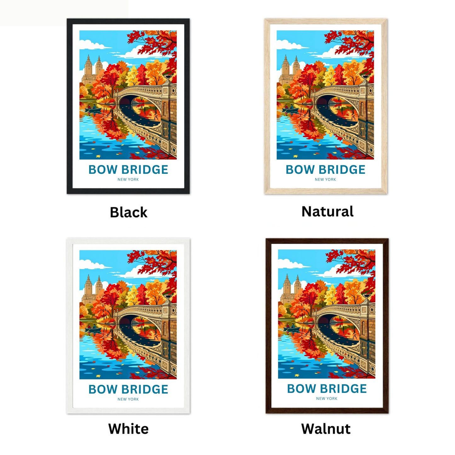 Bow Bridge  Travel Poster - Central Park Elegance