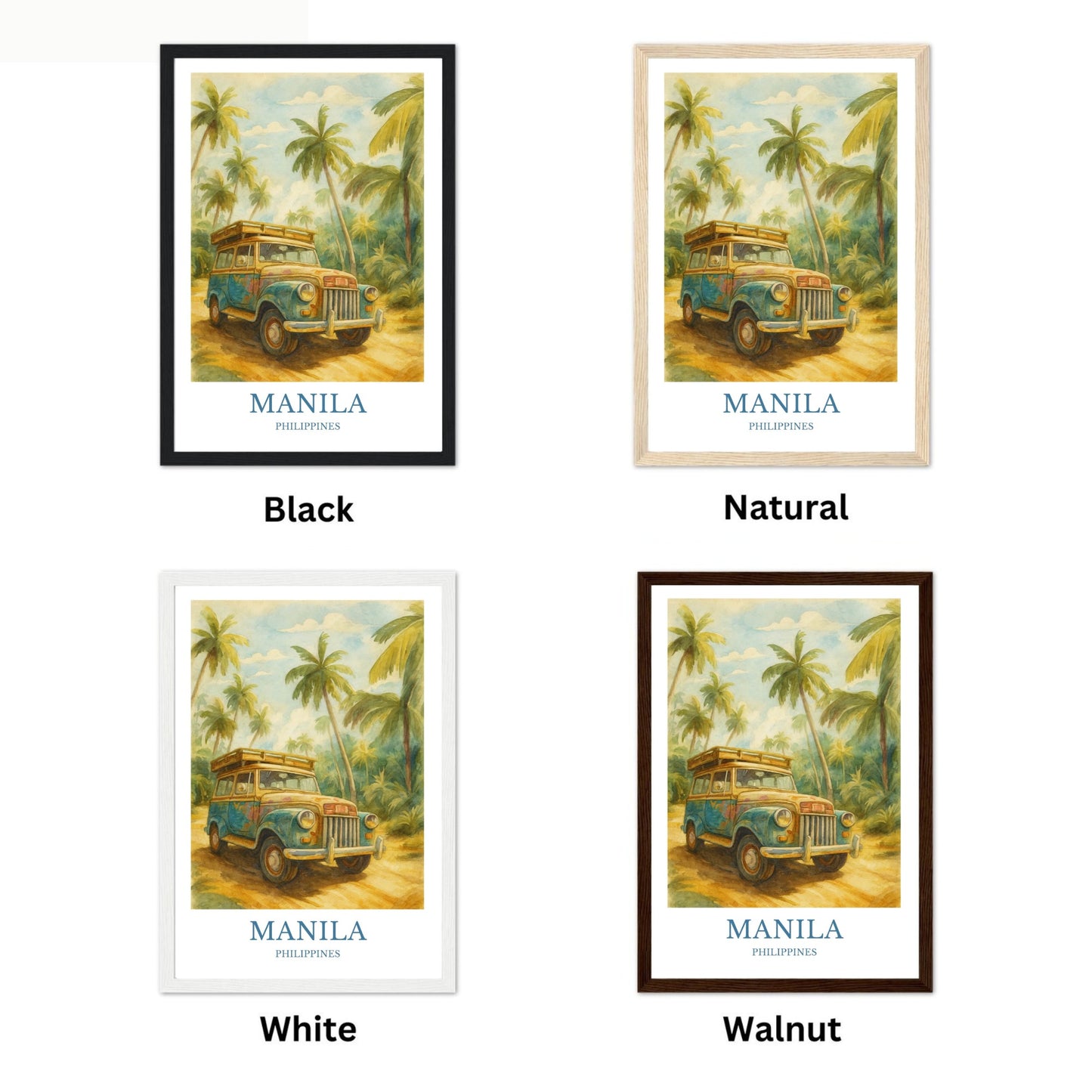 Manila, Watercolor design poster, Philipines Print, Manila Wall Art