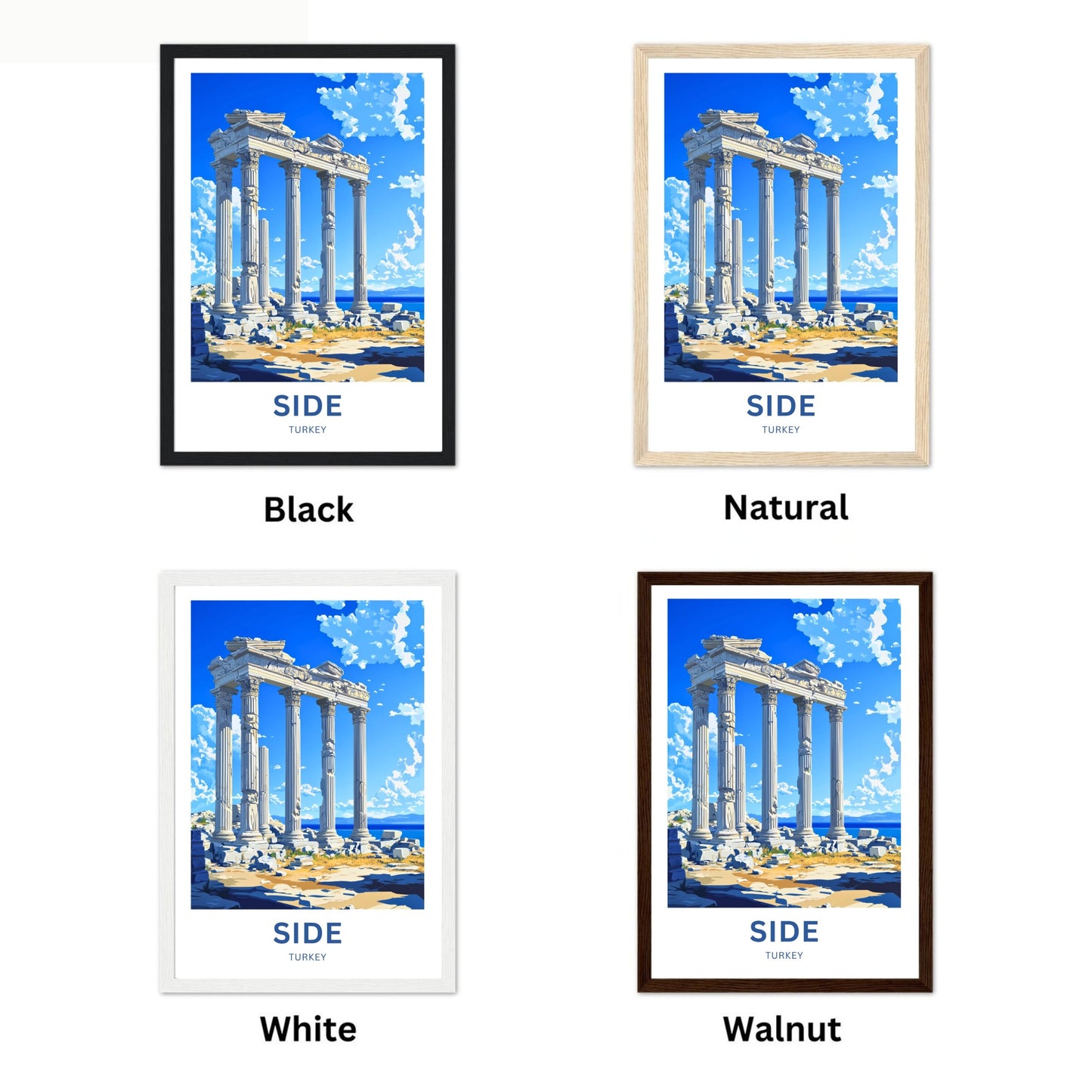 Side, Turkey Travel Poster - Discover Ancient Apollo’s Temple