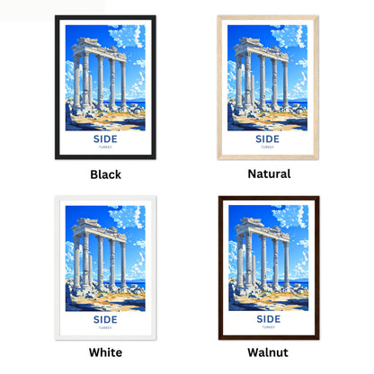 Side, Turkey Travel Poster - Discover Ancient Apollo’s Temple