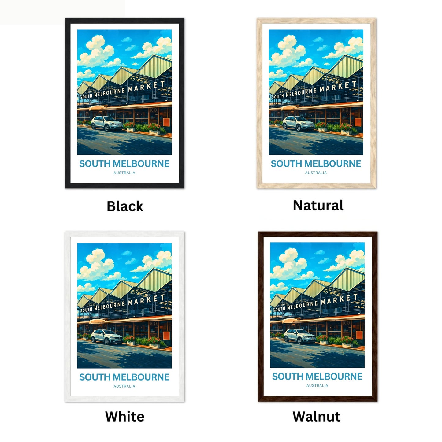 South Melbourne Market Travel Poster  - Australia