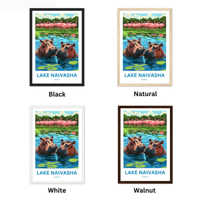 Lake Naivasha Travel Poster - Kenya Land of Hippo