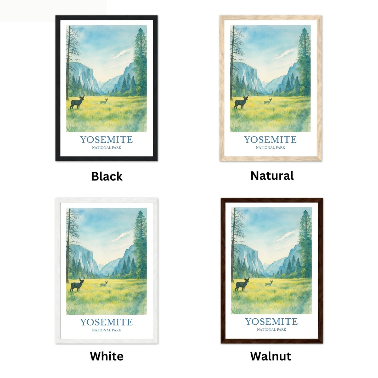 Yosemite, Watercolor design poster, National Park Print, Yosemite Wall Art