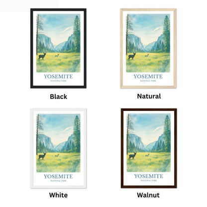Yosemite, Watercolor design poster, National Park Print, Yosemite Wall Art