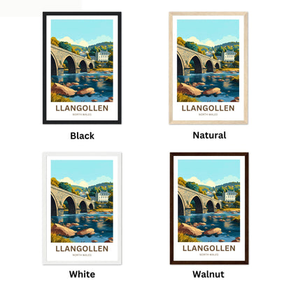 Llangollen Travel Poster - Stone Bridge Scene