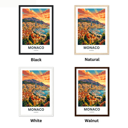 Monaco  Travel Poster - Stunning Sunset