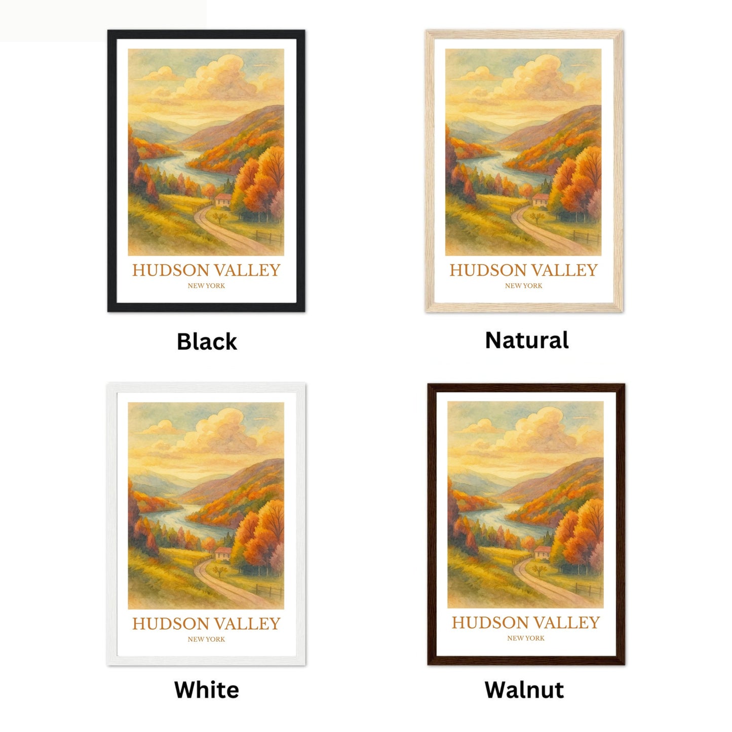 Hudson Valley, Watercolor design poster, New York Print, Hudson Valley Wall Art