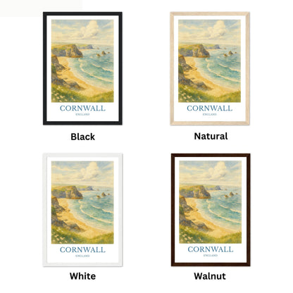 Cornwall, Watercolor design poster, England Print, Cornwall Wall Art