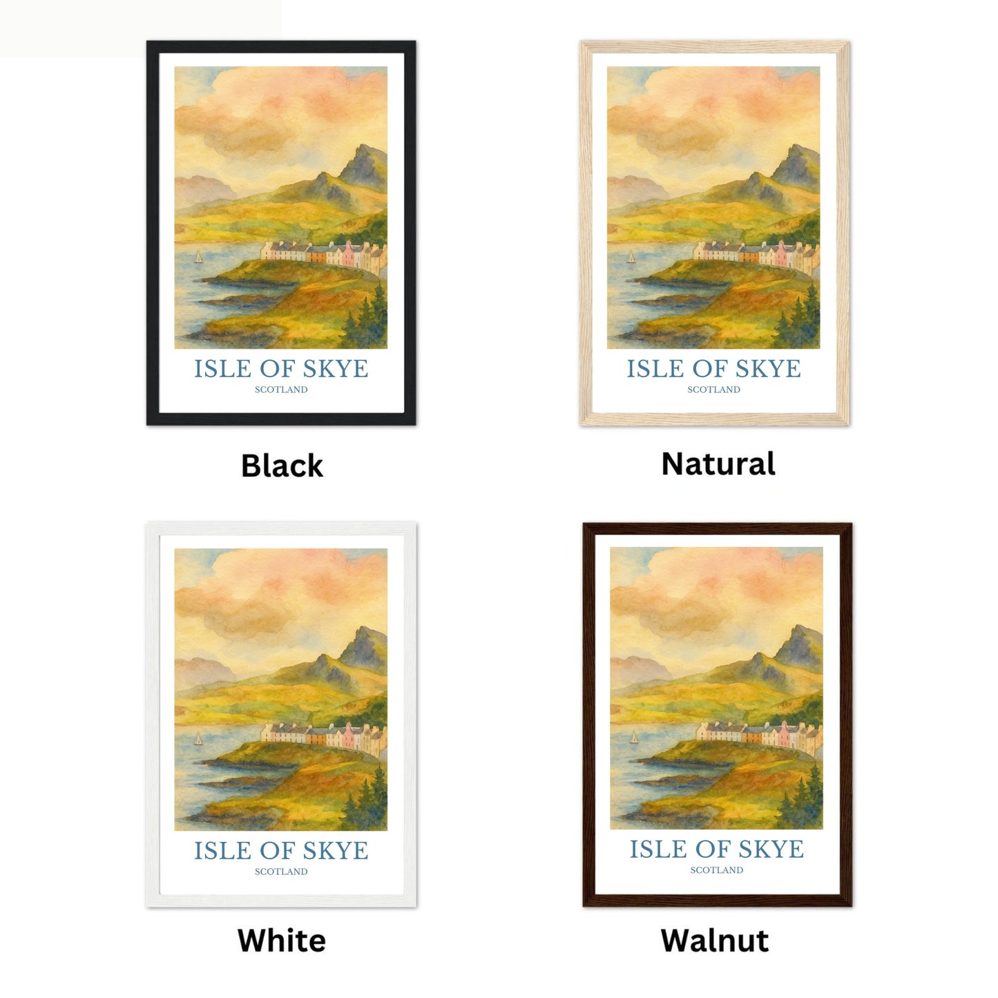 Isle of Skye, Watercolor design poster, Scotland Print, Isle of Skye Wall Art