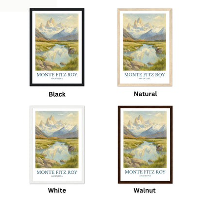 Monte Fitz Roy, Watercolor design poster, Argentina Print, Monte Fitz Roy Wall Art