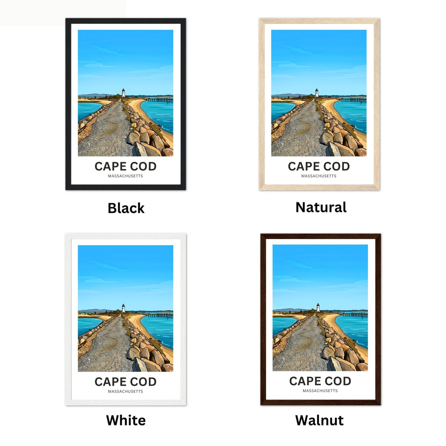 Cape Cod Travel Poster - Land of Lighthouses