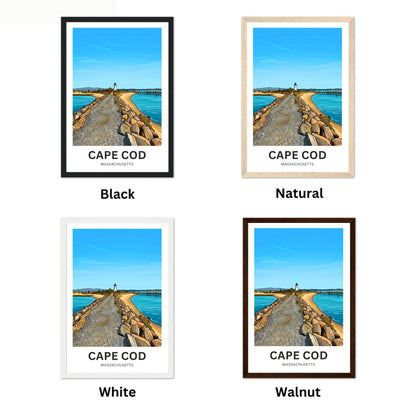 Cape Cod Travel Poster - Land of Lighthouses