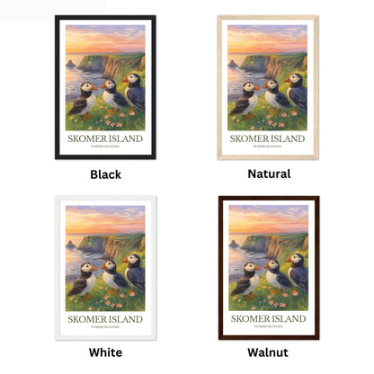 Skomer Island, Watercolor design poster, Pembrokeshire Print, Skomer Island Wall Art