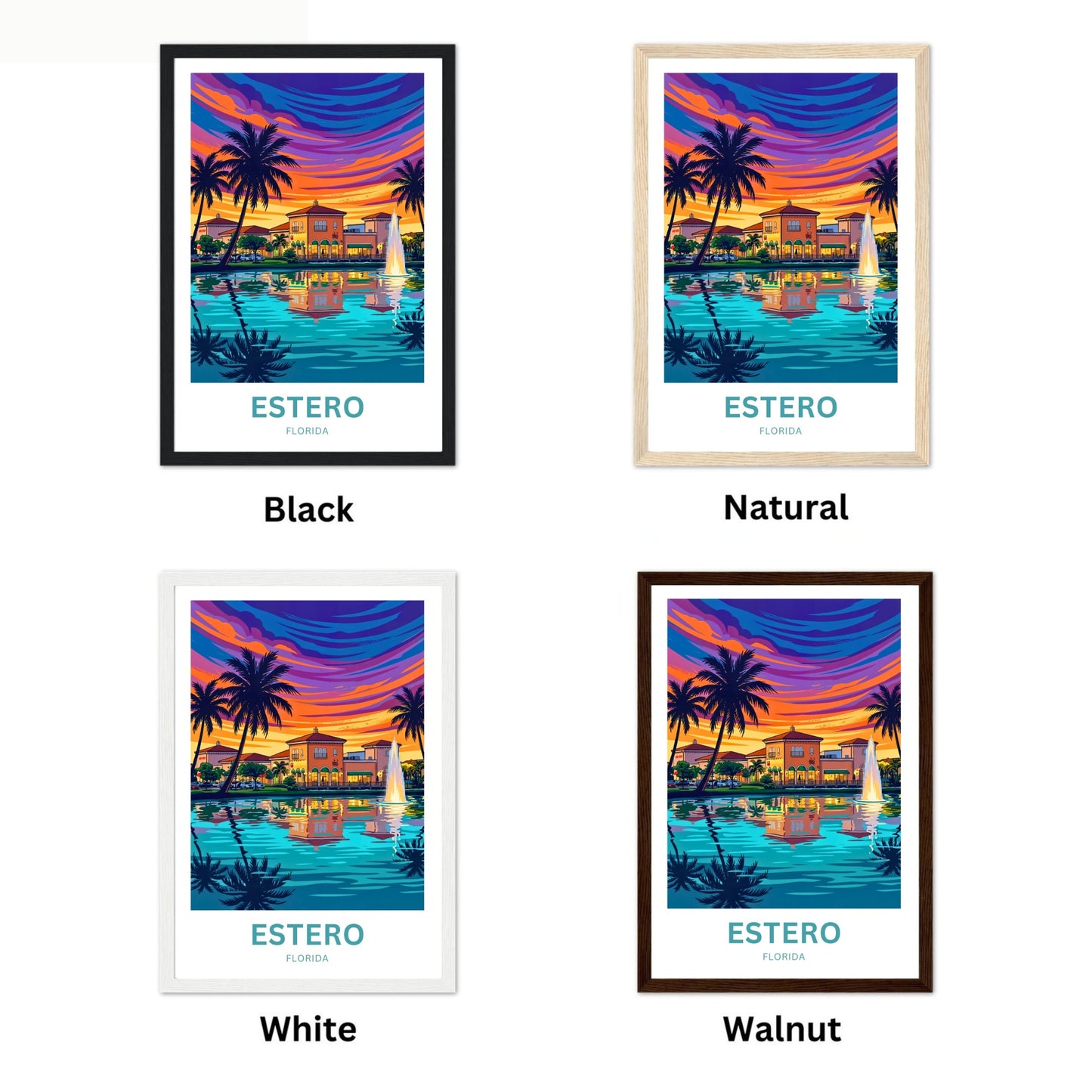 Estero Travel Poster - Relaxing Fountain View