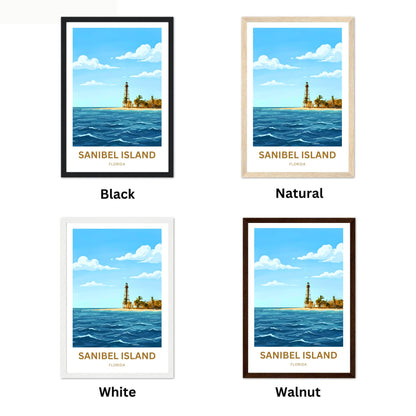 Sanibel Island, Florida Travel Poster - Lighthouse