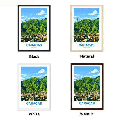 Caracas Travel Poster - City of Peaks and Valleys