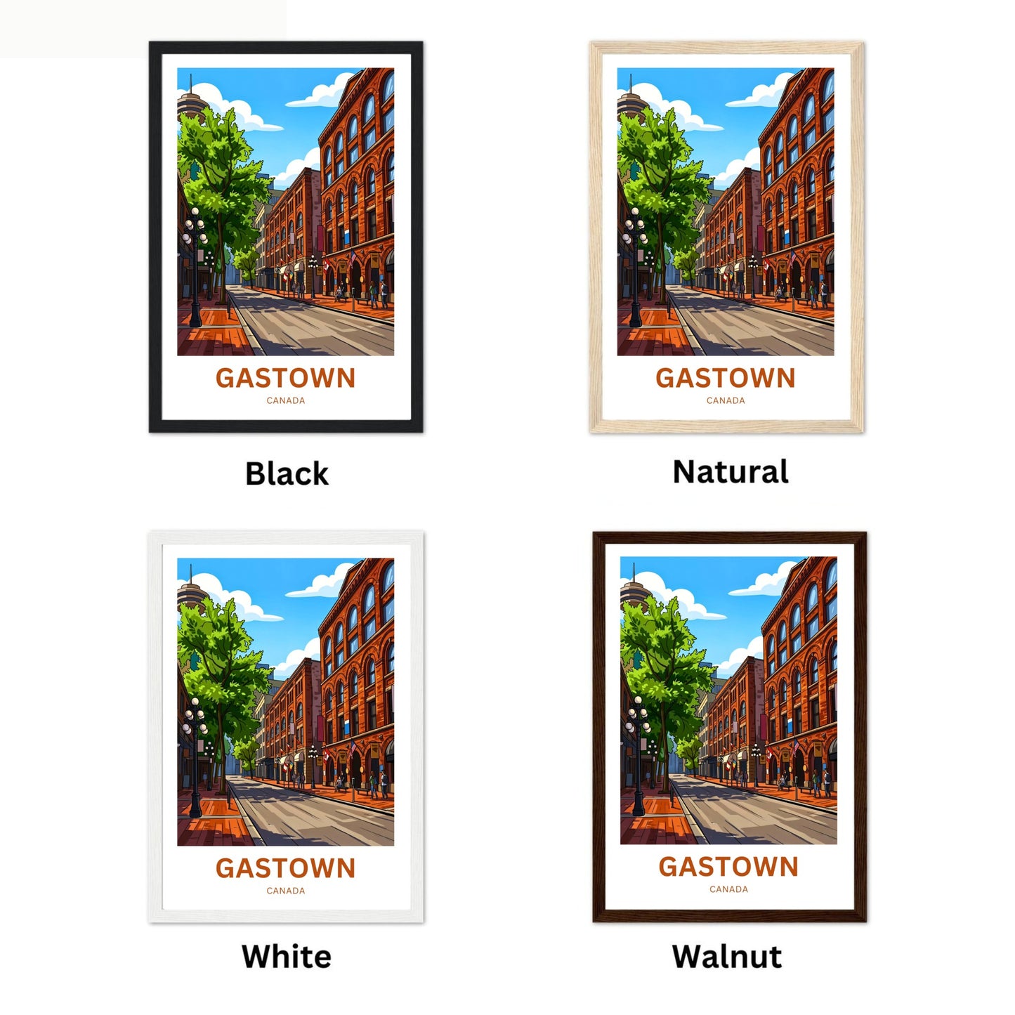 Gastown Travel Poster - Vancouver Streets