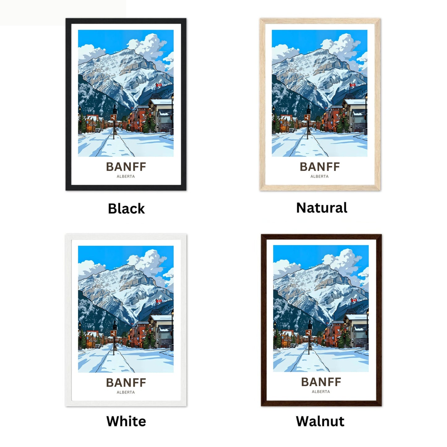 Banff Avenue Travel Poster- Winter