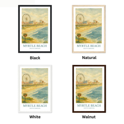 Myrtle Beach, Watercolor design poster, South Carolina Print, Myrtle Beach Wall Art