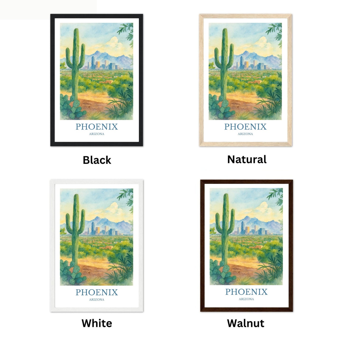 Phoenix, Watercolor design poster, Arizona Print, Phoenix Wall Art