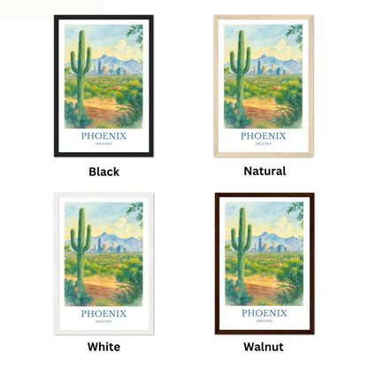 Phoenix, Watercolor design poster, Arizona Print, Phoenix Wall Art