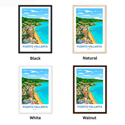 Puerto Vallarta  Travel Poster - Where Mountains Meet the Sea