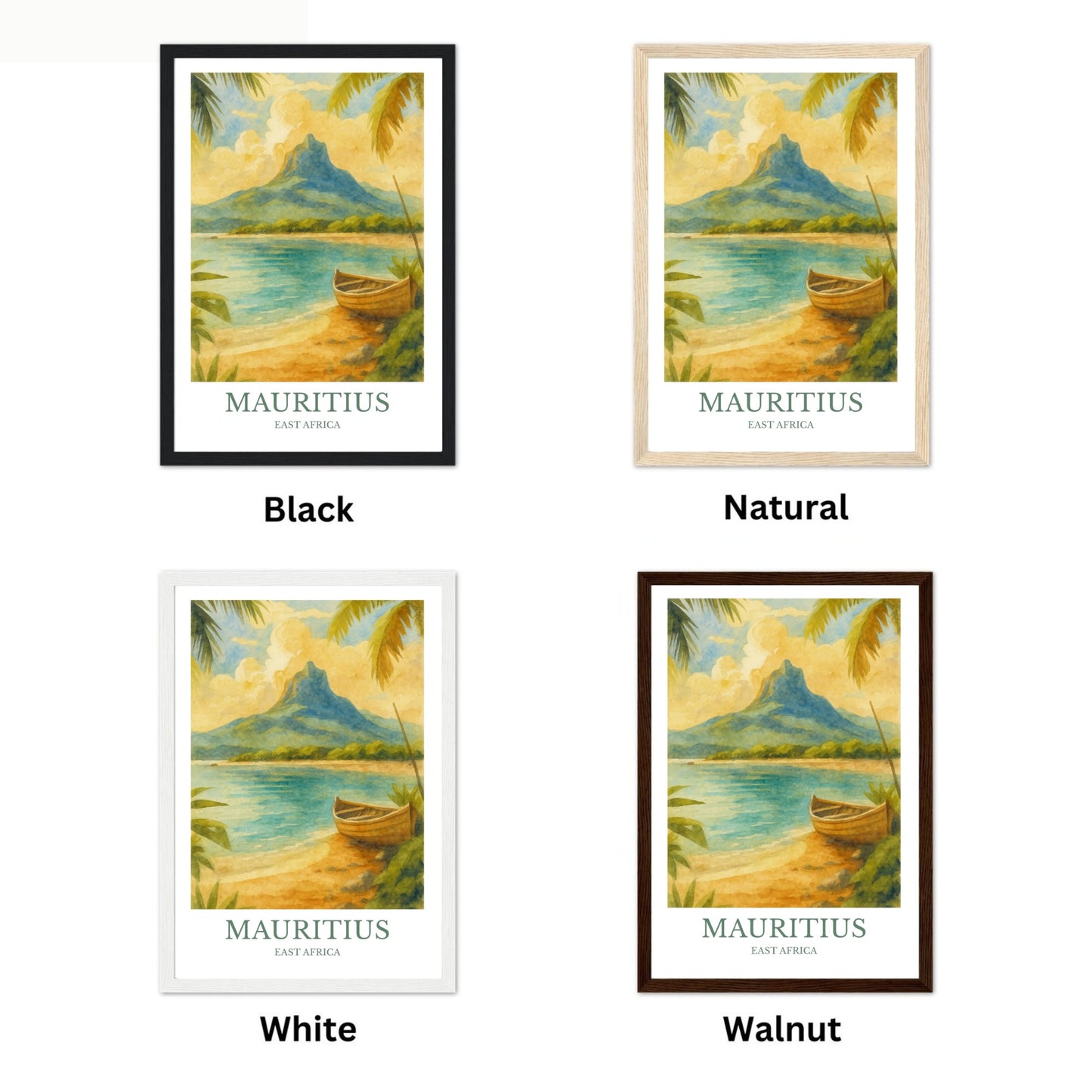 Mauritius, Watercolor design poster, East Africa Print, Mauritius Wall Art