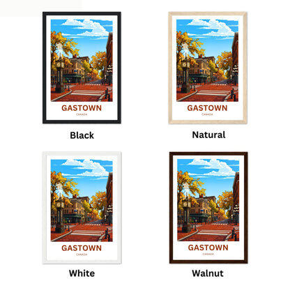 Gastown Travel Poster - Steam Clock Vancouver