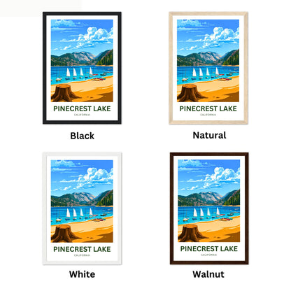 Pinecrest Lake Travel Poster - Mesmerizing Serene Lake and Mountain