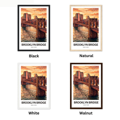 Brooklyn Bridge Travel Poster -  Classic New York View