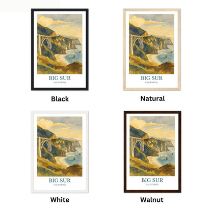 Big Sur, Watercolor design poster, California Print, Big Sur Wall Art