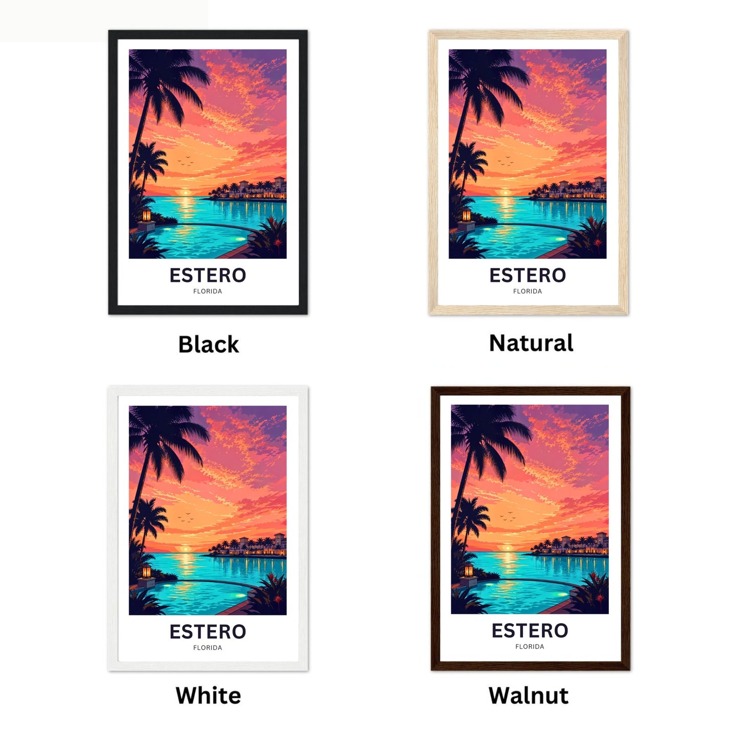 Estero Travel Poster - Florida's Hidden Paradise