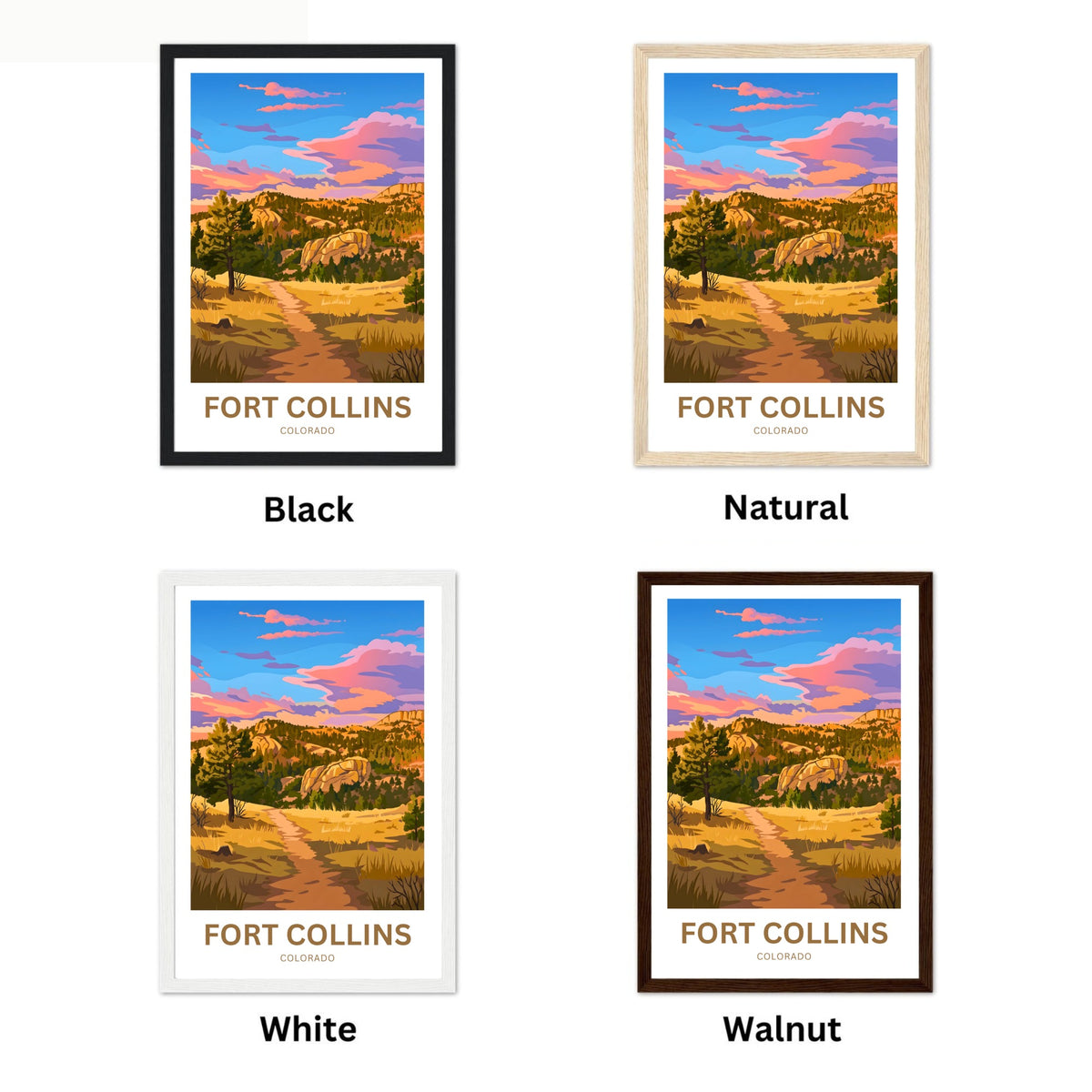 Fort Collins Travel Poster - Colorado Adventure