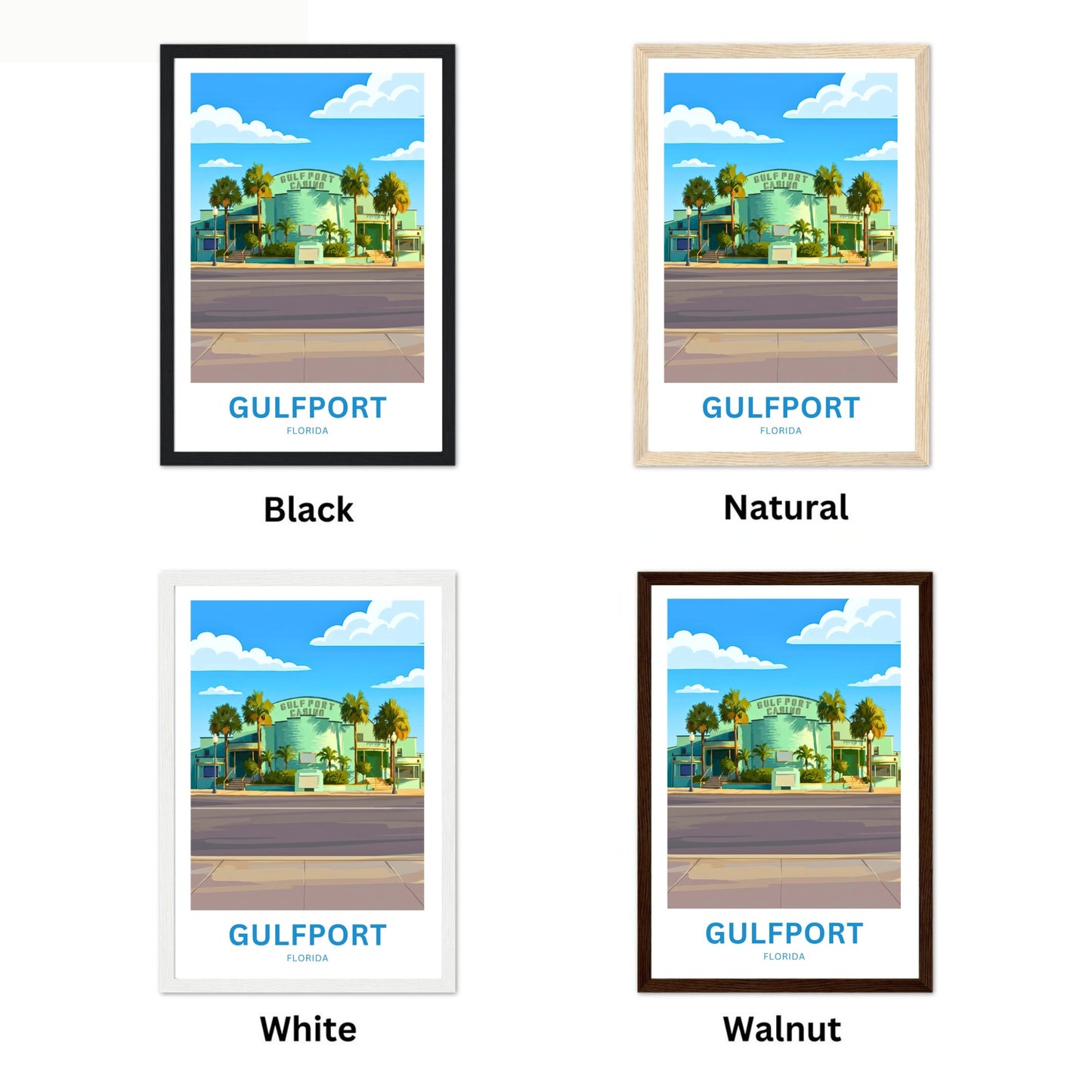 Gulfport, Florida Travel Poster - Casino Boulevard