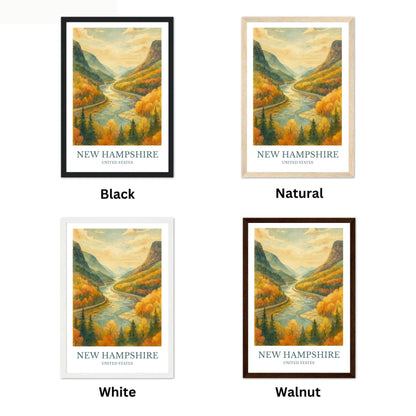 New Hampshire, Watercolor design poster, United States Print, New Hampshire Wall Art