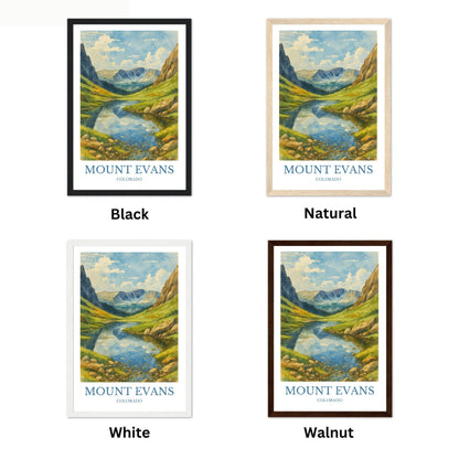 Mount Evans, Watercolor design poster, Colorado Print, Mount Evans Wall Art