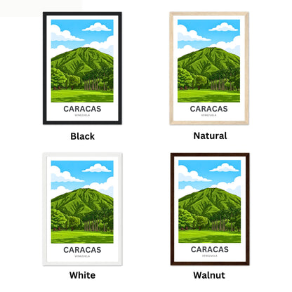 Caracas Travel Poster - Mountains Cradle the City