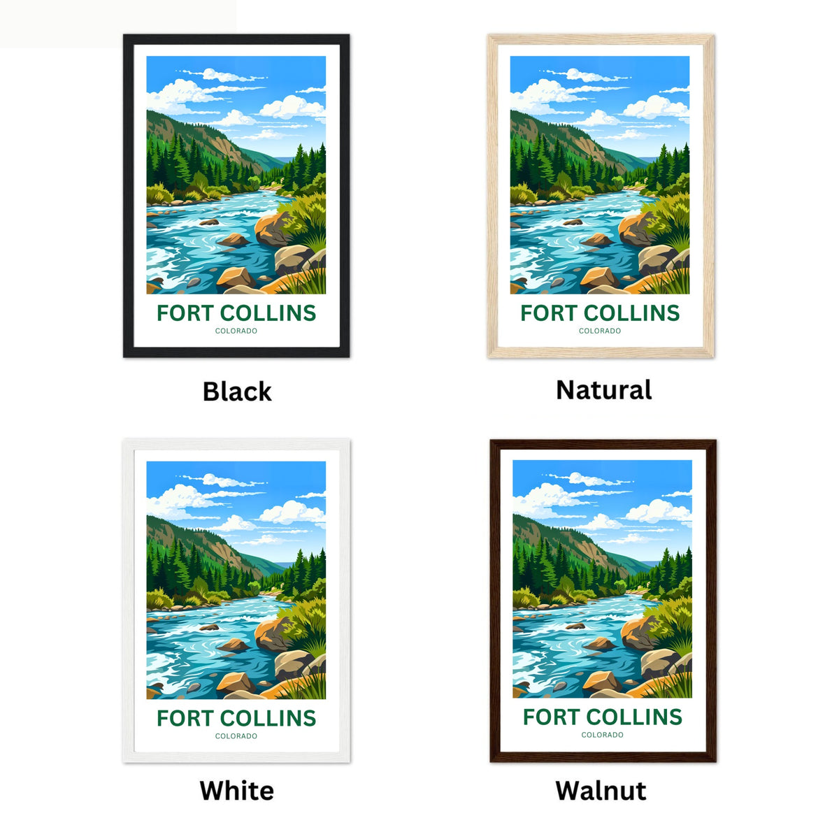 Fort Collins Travel Poster - Colorado River