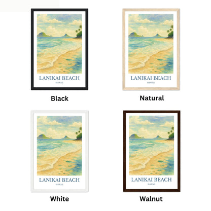 Lanikai Beach, Watercolor design poster, Hawaii Print, Lanikai Beach Wall Art
