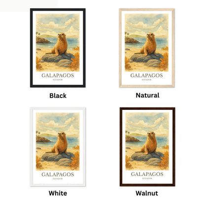 Galápagos Islands, Watercolor design poster, Ecuador Print, Galápagos Wall Art