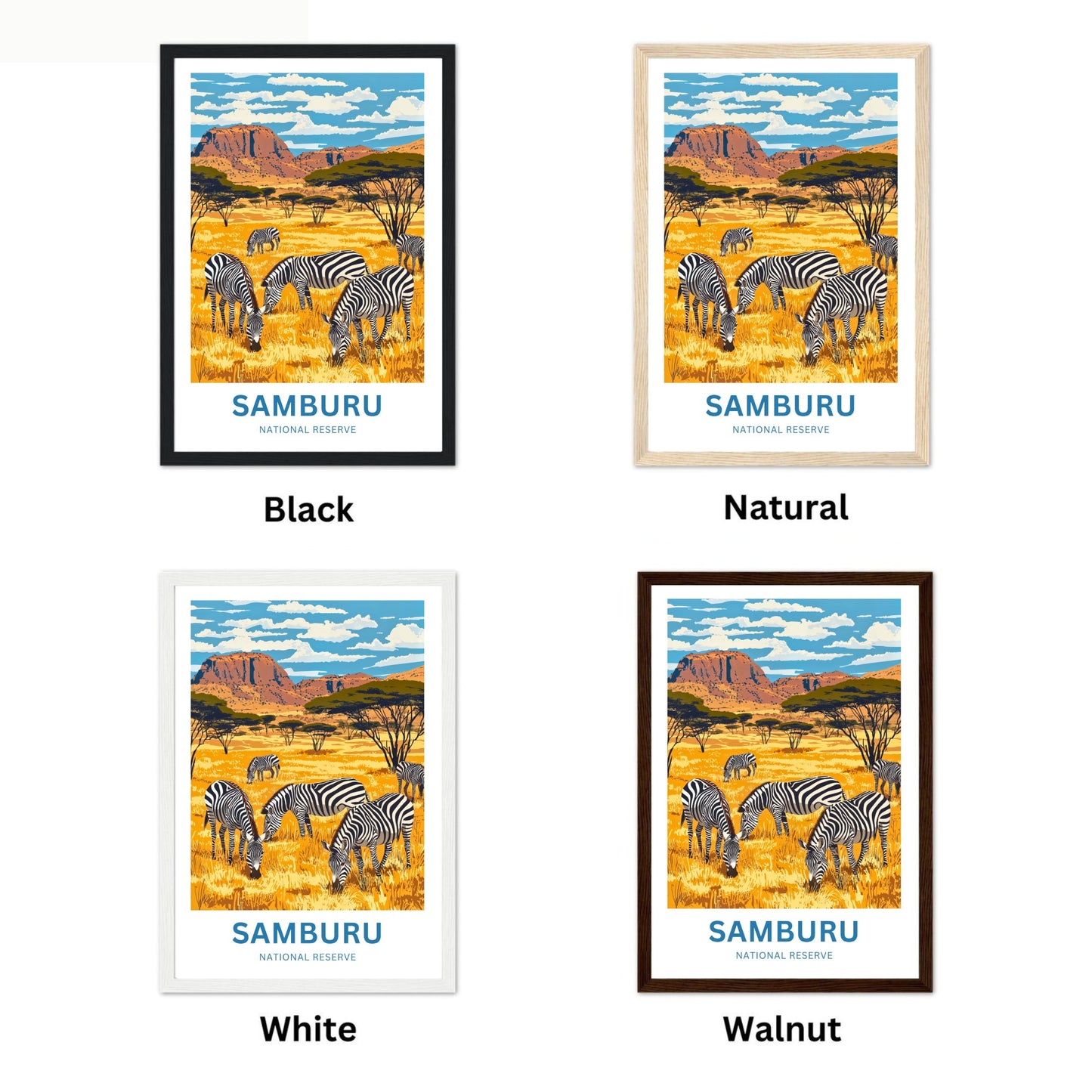 Samburu National Reserve Travel Poster - Kenya Hidden Treasure