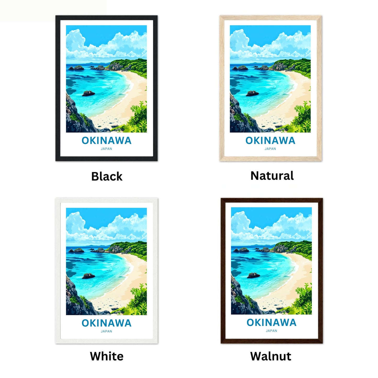 Okinawa Beach Travel Poster  - Japan Sea Paradise