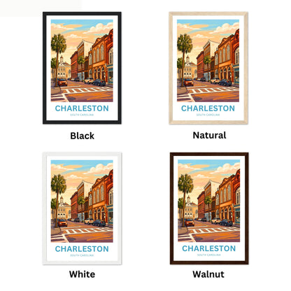 Charleston Historic District Travel Poster - Old Town Vibes