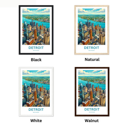 Detroit Travel Poster - Aerial View