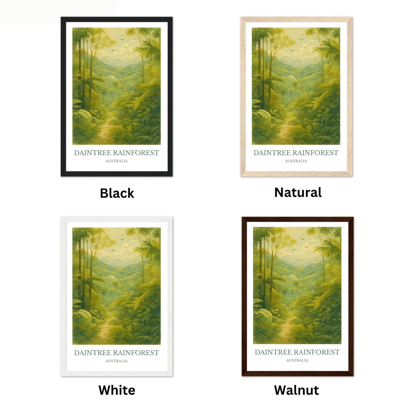 Daintree Rainforest, Watercolor design poster, Australia Print, Daintree Rainforest Wall Art