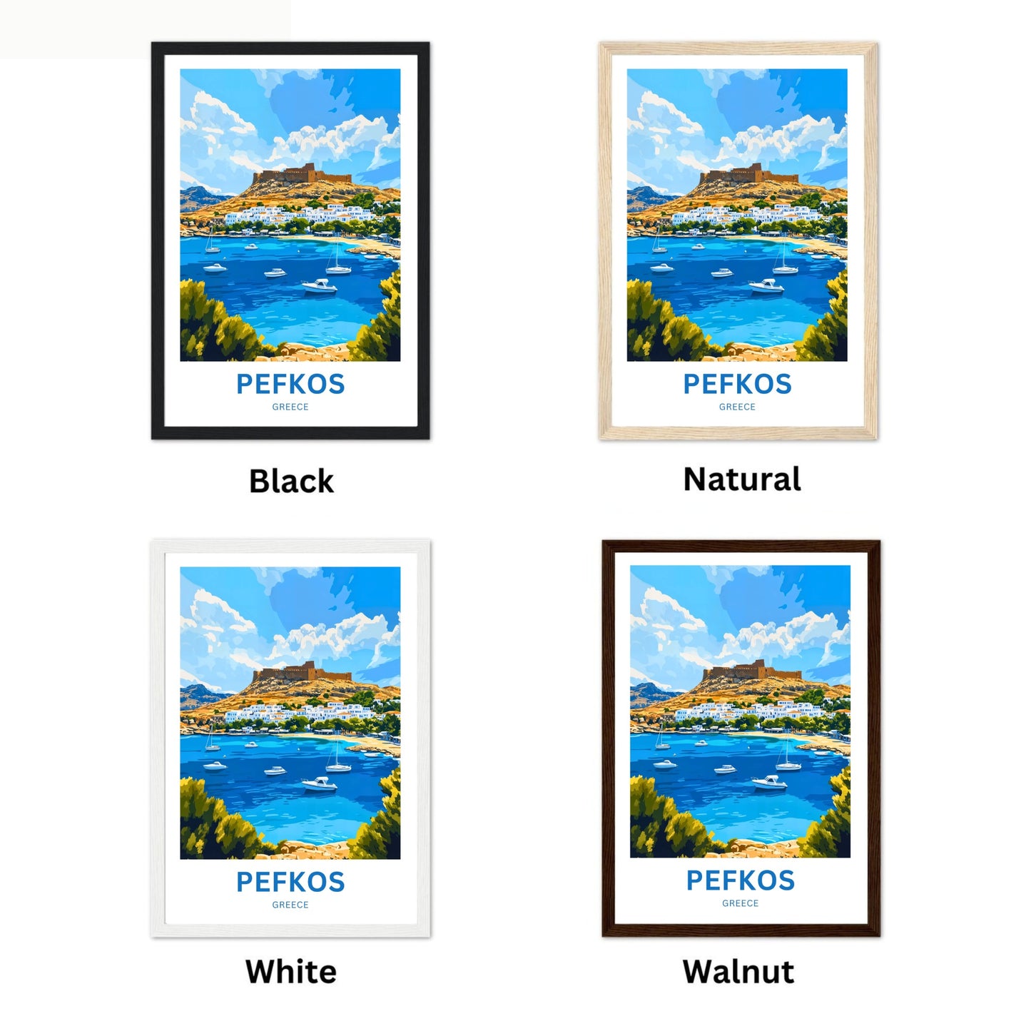 Pefkos Travel Poster - Island Charm