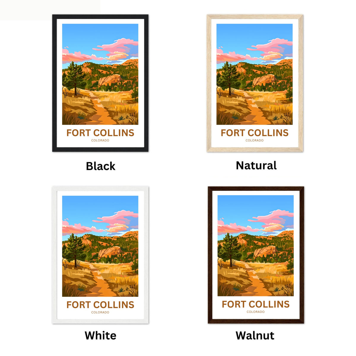 Fort Collins Travel Poster - Colorado Mountain Trail