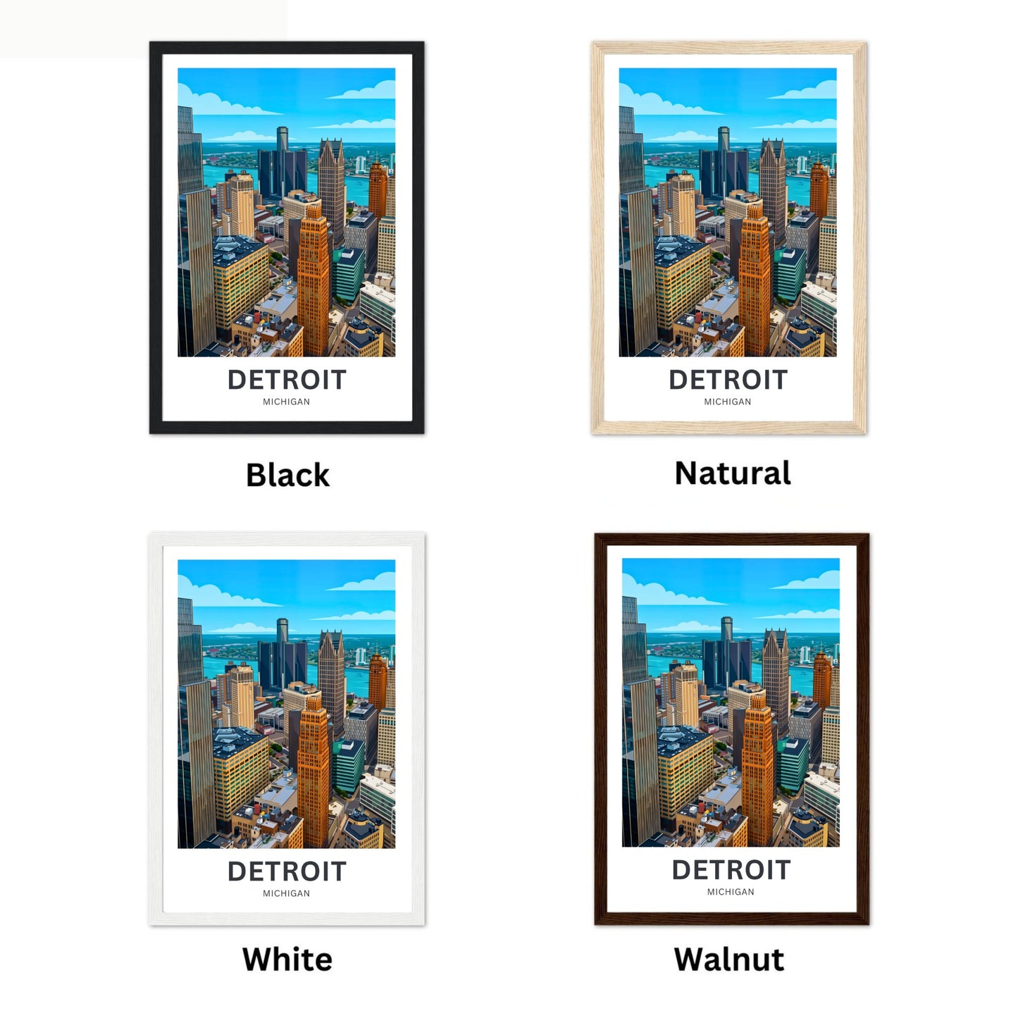 Detroit Travel Poster - Beautiful Skyscraper